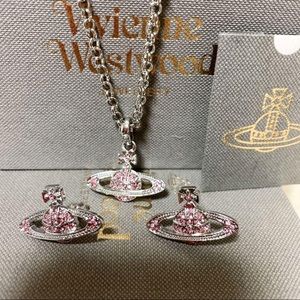 Vivienne Westwood pink necklace and earrings bundle